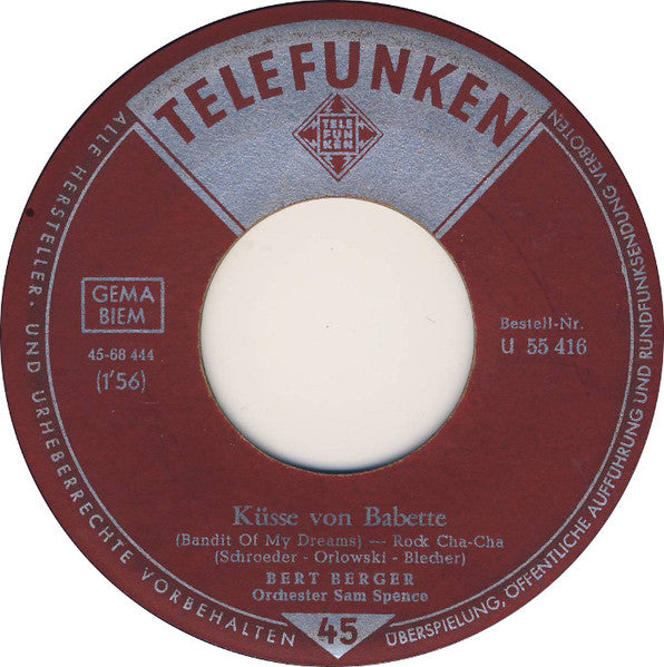 Bert Berger : Mehr Und Mehr / Küsse Von Babette (7", Single)