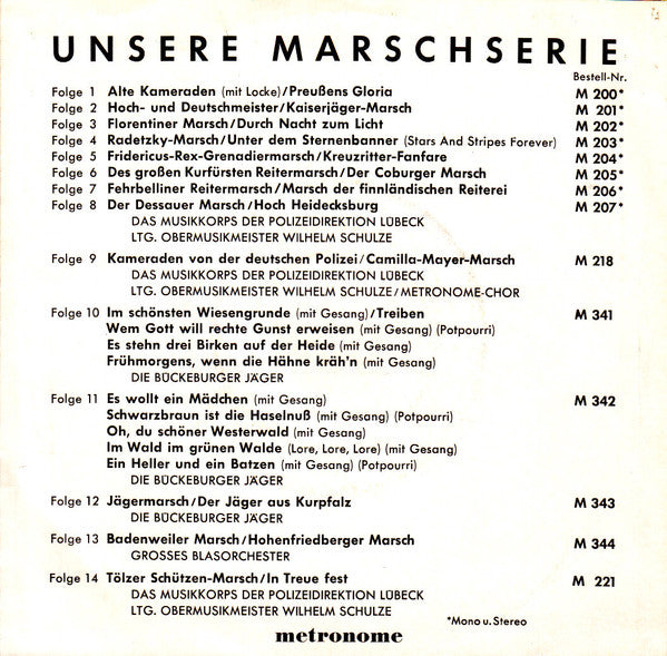 Der Polizeichor Lübeck Ltg. Wilhelm Schulze : Florentiner Marsch (7", Single)