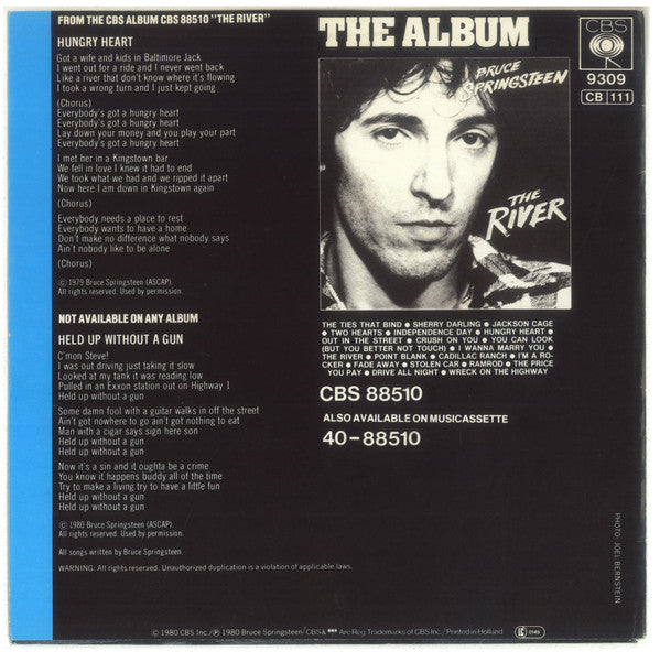 Bruce Springsteen : Hungry Heart (7", Single)
