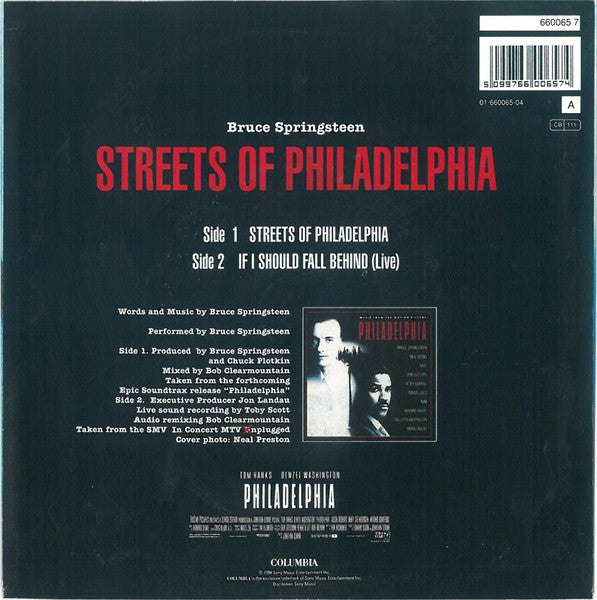 Bruce Springsteen : Streets Of Philadelphia (7", Single, Lar)