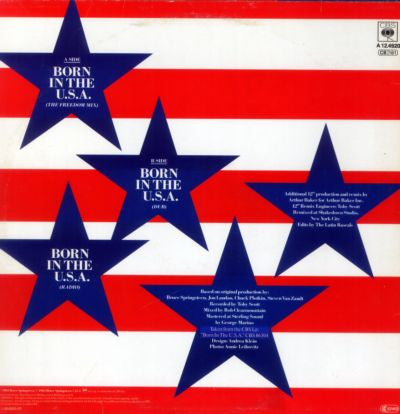 Bruce Springsteen : Born In The U.S.A. (12", Maxi, RP, Red)