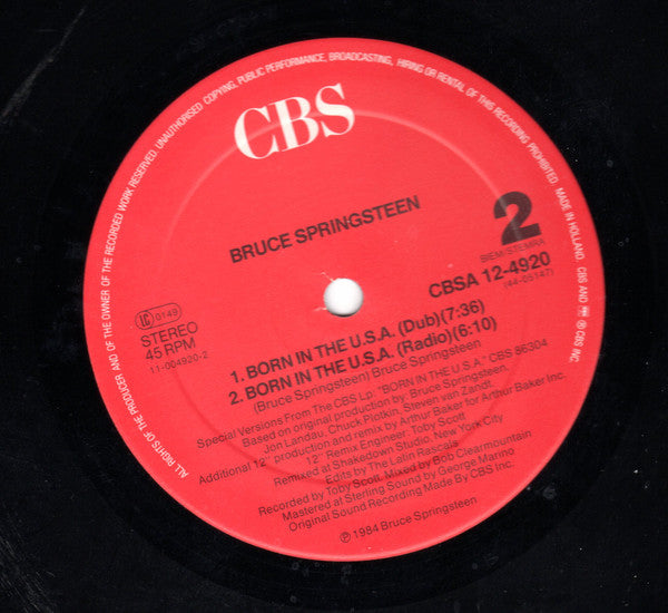 Bruce Springsteen : Born In The U.S.A. (12", Maxi, RP, Red)