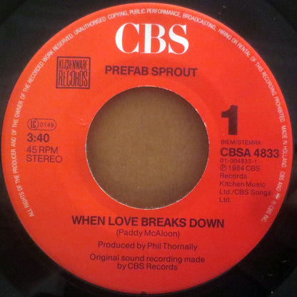 Prefab Sprout : When Love Breaks Down (7", Single)