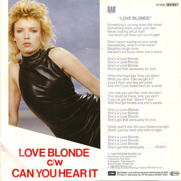 Kim Wilde : Love Blonde (7", Single)