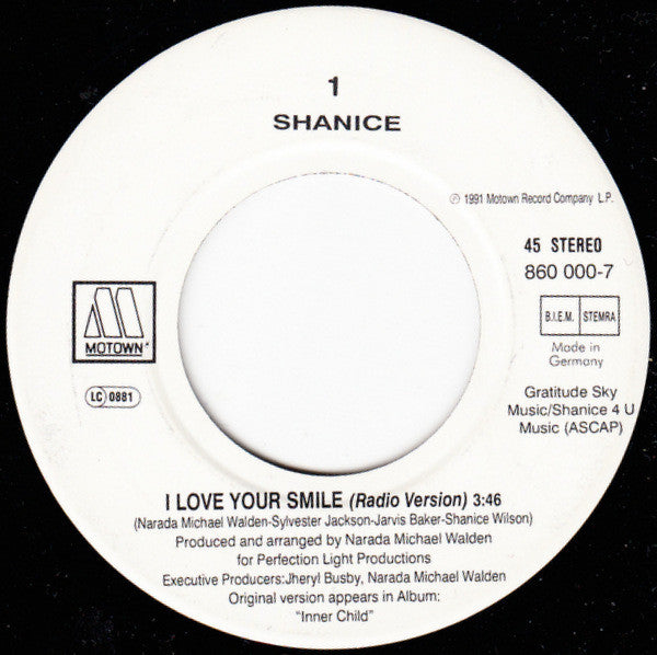 Shanice : I Love Your Smile (7", Single)