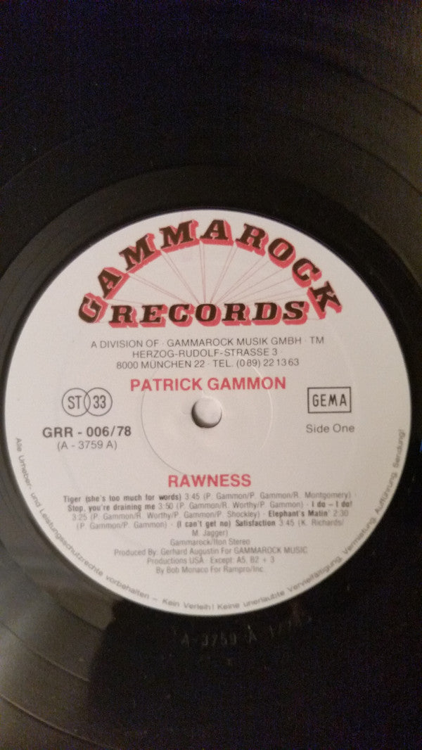 Patrick Gammon : Rawness (LP, Album)