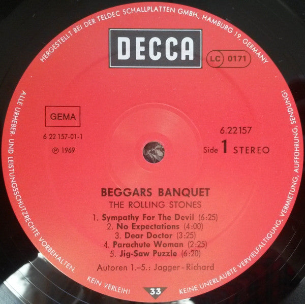 Rolling Stones* : Beggars Banquet (LP, Album, RE, Tel)