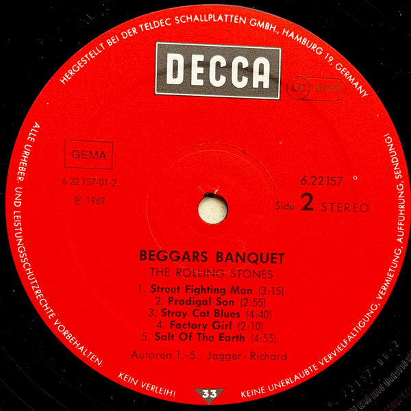 Rolling Stones* : Beggars Banquet (LP, Album, RE, Tel)