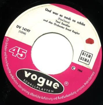 Toni Sandler* : Und War Es Noch So Schön (7", Single)