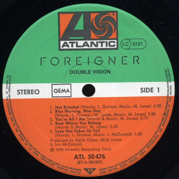 Foreigner : Double Vision (LP, Album, RE)