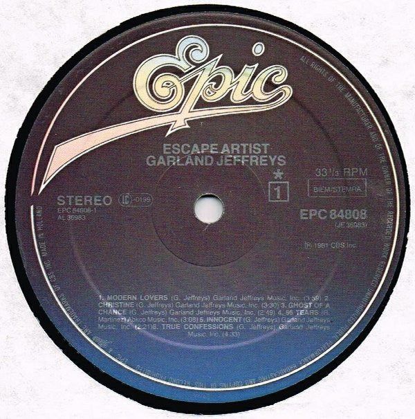 Garland Jeffreys : Escape Artist (LP, Album)