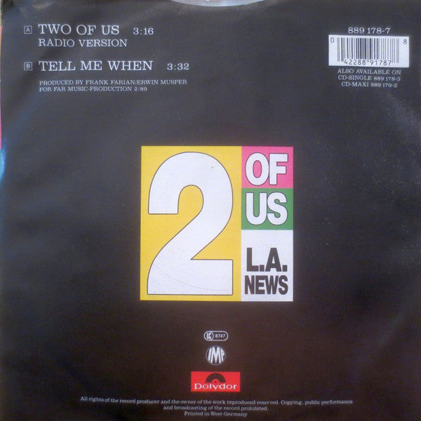L.A. News : Two Of Us (7", Single)