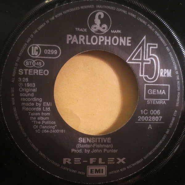 Re-Flex (2) : Sensitive (7", Single, Bla)