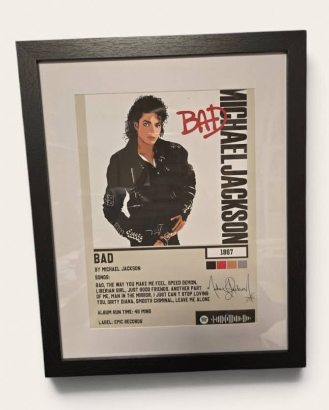 Michael Jackson Bad – Framed Music Canvas