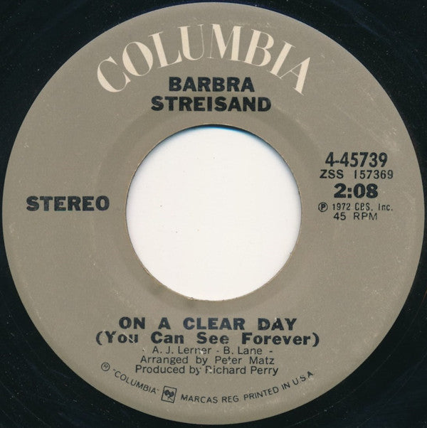 Barbra Streisand : Didn't We (7", Single, San)