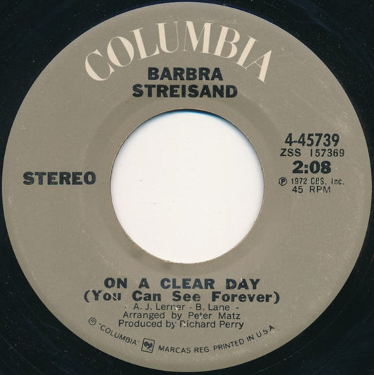 Barbra Streisand : Didn't We (7", Single, San)
