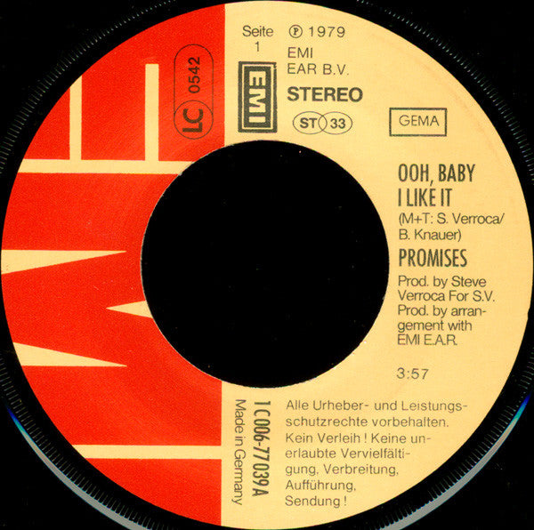 Promises : Ooh, Baby I Like It (7", Single)