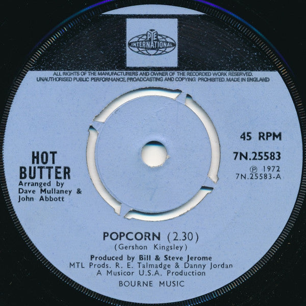 Hot Butter : Popcorn (7", Single, 4-P)
