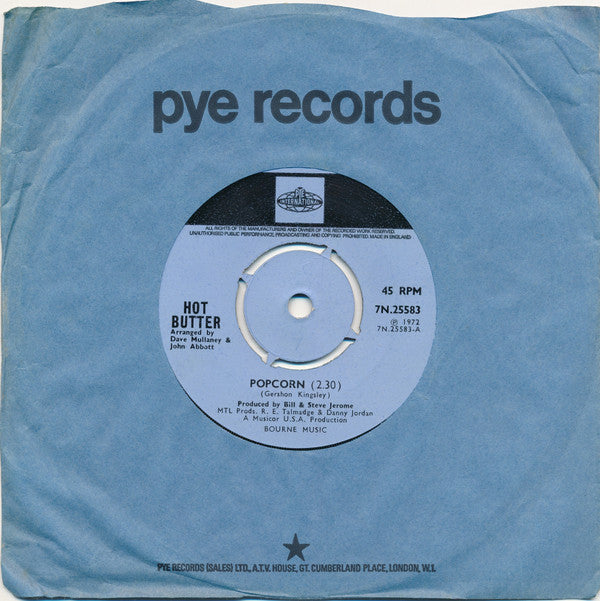 Hot Butter : Popcorn (7", Single, 4-P)