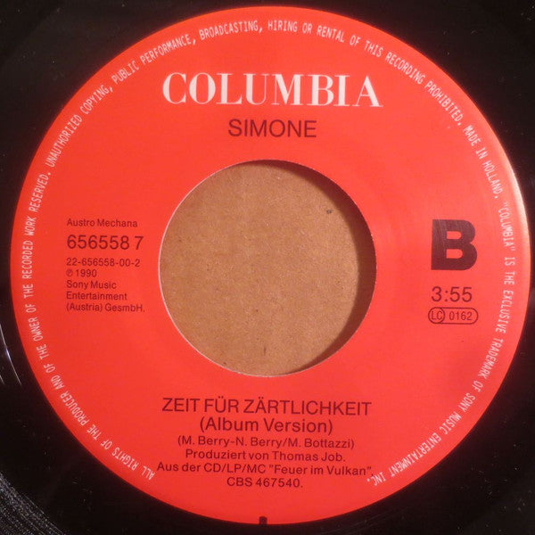 Simone (27) : Zeit Für Zärtlichkeit (7", Single)