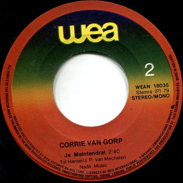 Corrie van Gorp : Zondagmiddag Matinee / Je Maintendrai (7", Single)