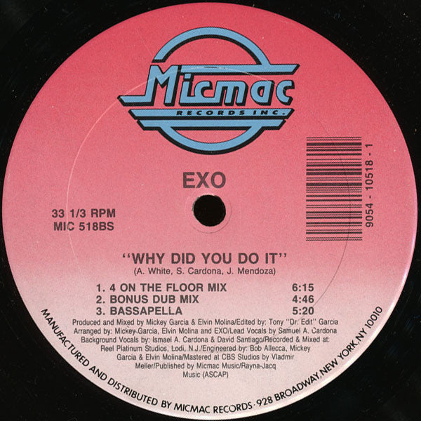 Exo : Why Did You Do It (12", Single)