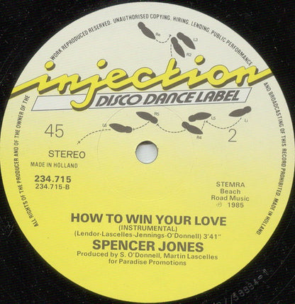 Spencer Jones : How To Win Your Love (12")