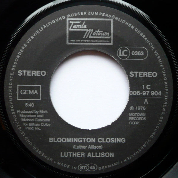 Luther Allison : Bloomington Closing (7", Single)