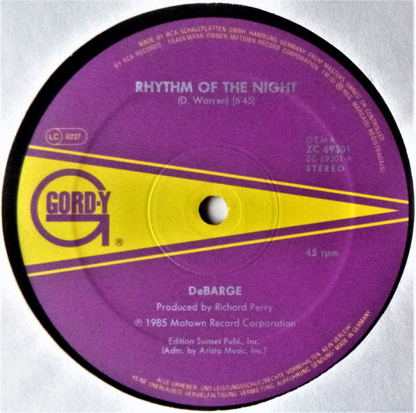 DeBarge : Rhythm Of The Night (12", Maxi)