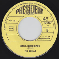 The Equals : Baby, Come Back / Hold Me Closer (7", Single, Mono, Yel)