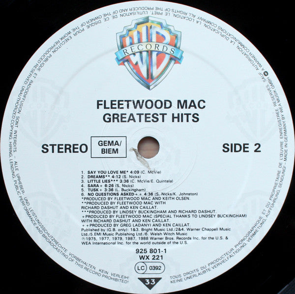 Fleetwood Mac : Greatest Hits (LP, Comp, Emb)