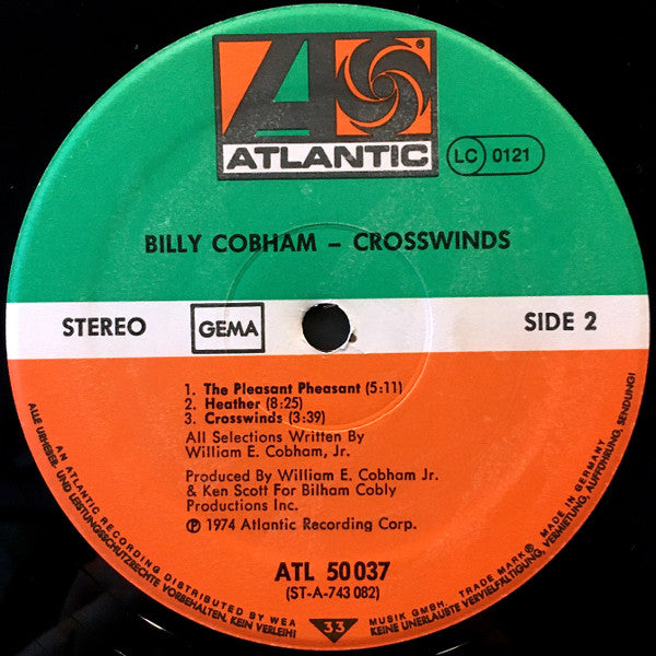 Billy Cobham : Crosswinds (LP, Album, RP)