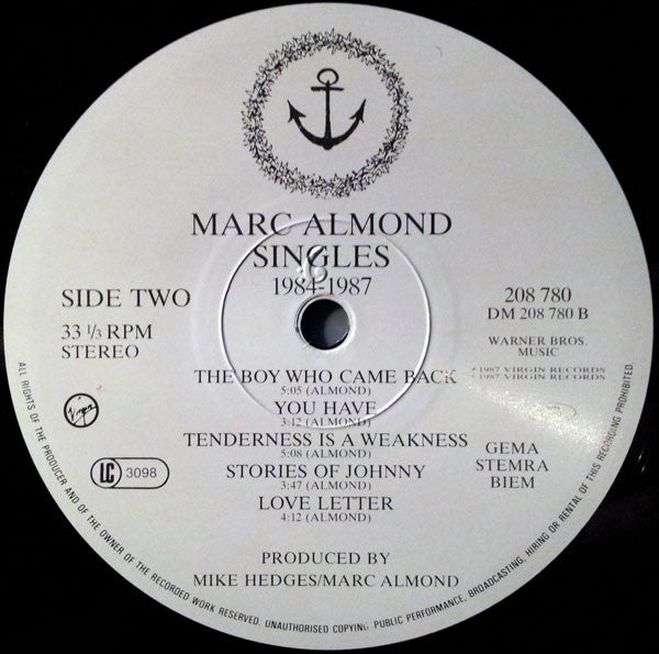 Marc Almond : Singles 1984-1987 (LP, Comp)