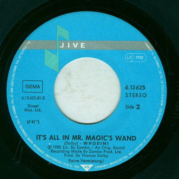 Whodini : Magic's Wand (7", Single)