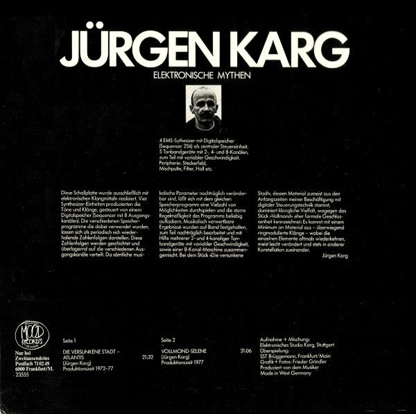 Jürgen Karg : Elektronische Mythen (LP, Album)