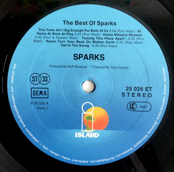 Sparks : The Best Of Sparks (LP, Comp)