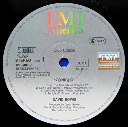 David Bowie : Tonight (LP, Album, Club)