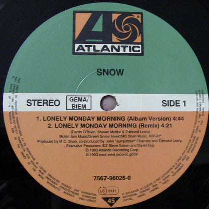 Snow (2) : Lonely Monday Morning (12")