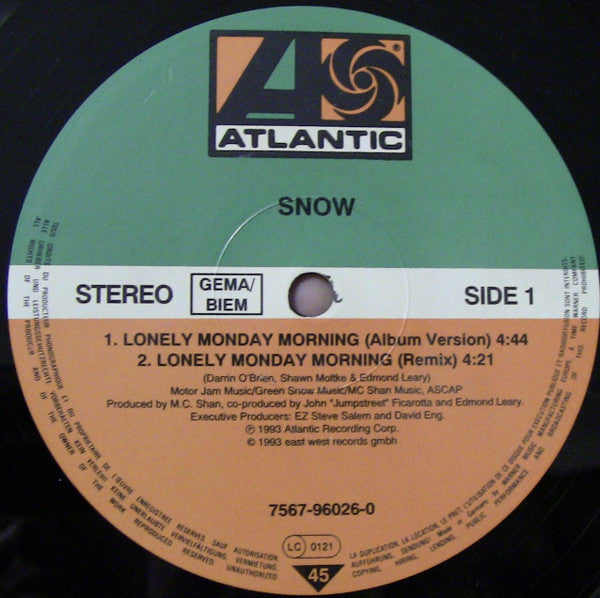 Snow (2) : Lonely Monday Morning (12")