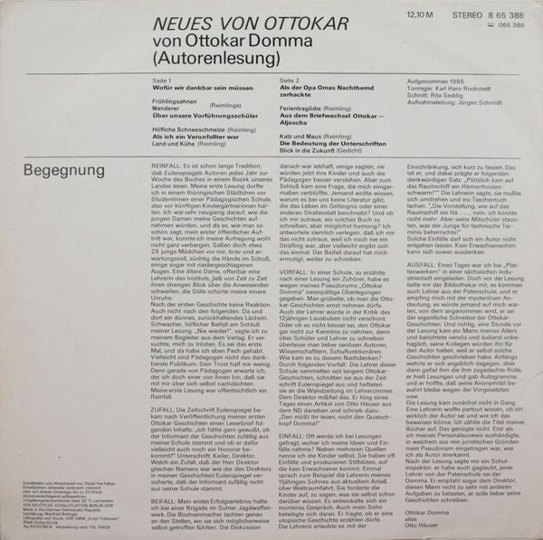 Ottokar Domma : Neues Von Ottokar (LP, Sma)