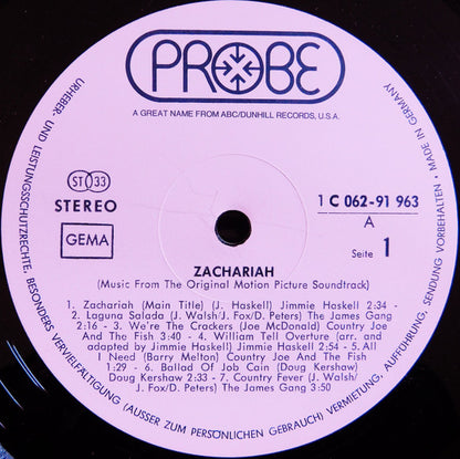 Various : Zachariah (Music From The Original Motion Picture Soundtrack) (LP)