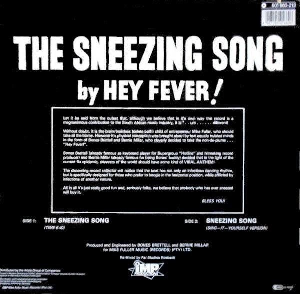 Hey Fever! : The Sneezing Song (12", Maxi)