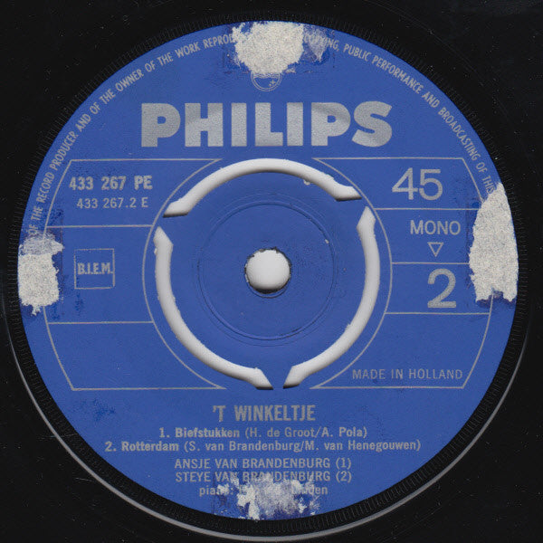Ansje van Brandenberg En Steye van Brandenberg : Zingen In 't Winkeltje (7", EP, Mono)
