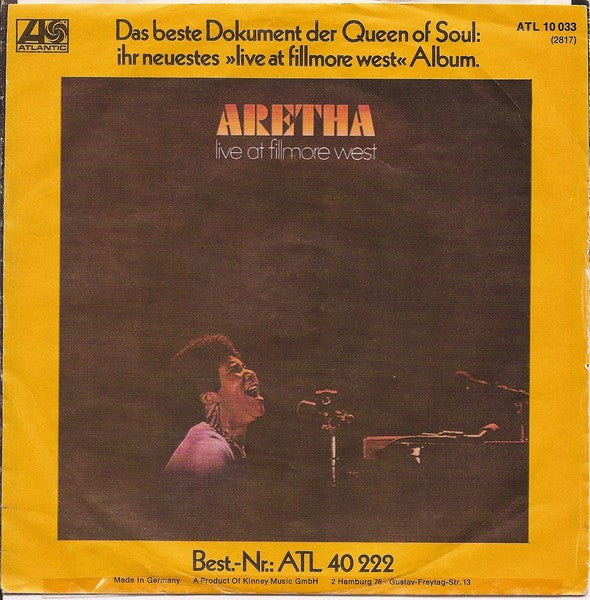 Aretha Franklin : Spanish Harlem / Lean On Me (7", Single)