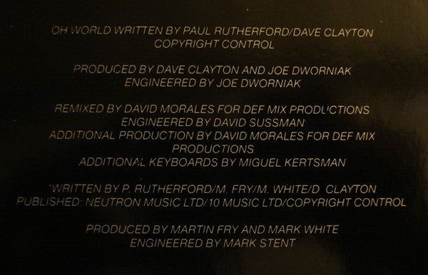 Paul Rutherford : Oh World (Remix) (12", Single)