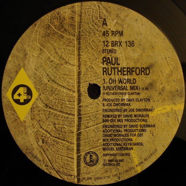 Paul Rutherford : Oh World (Remix) (12", Single)