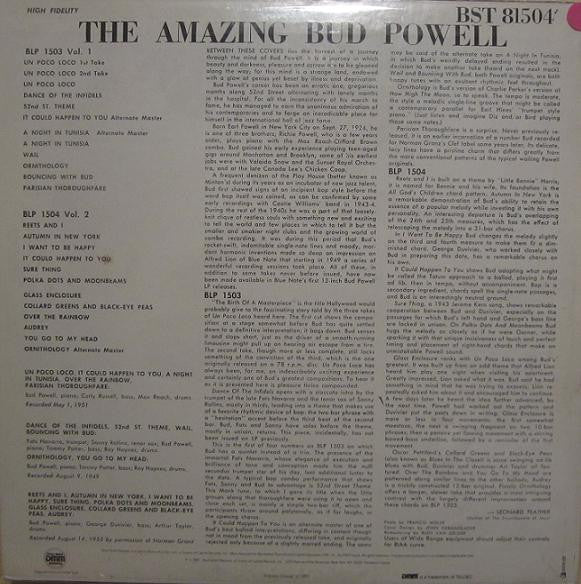 Bud Powell : The Amazing Bud Powell, Volume 2 (LP, Album, Mono, RE, RM)