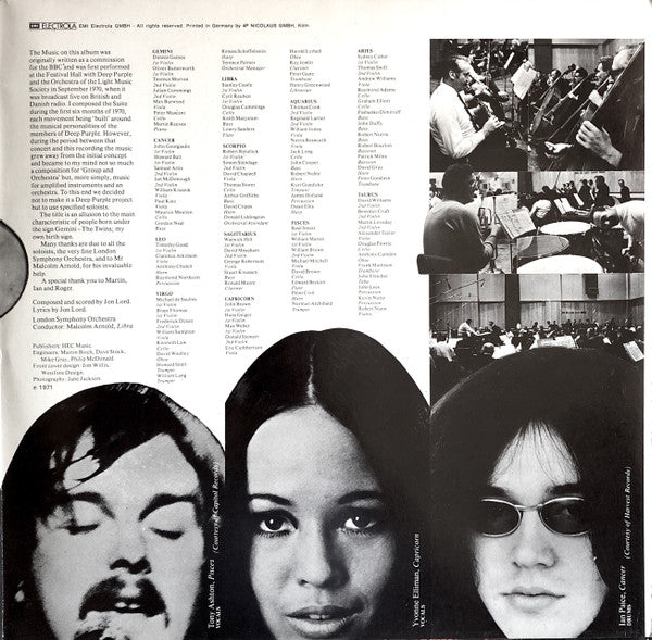 Jon Lord / London Symphony Orchestra : Gemini Suite (LP, Album, RP, Gat)