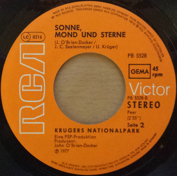 Krügers Nationalpark : Orzowei / Sonne, Mond Und Sterne (7", Single)