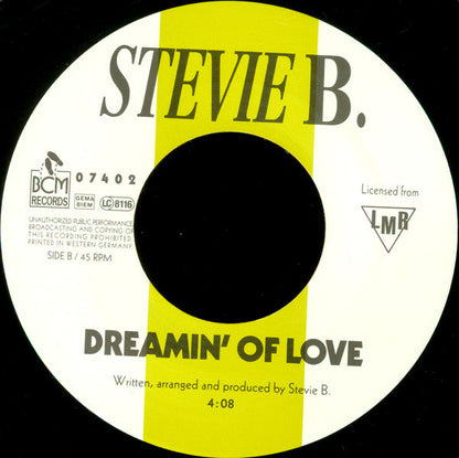 Stevie B : The Stevie B. Megamix (7")